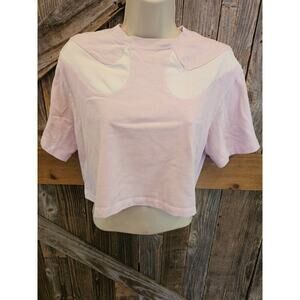 Nike Sportswear Swoosh Women's Cropped T-Shirt pink white y2k oversized XS ^